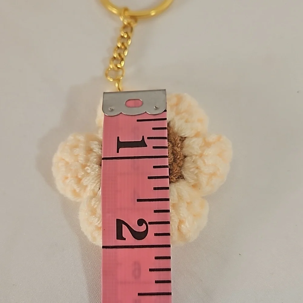 Hand Crafted Hand Knit Chrochet floral gold 4